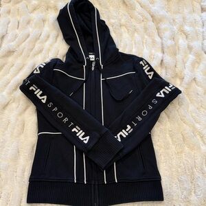 Fila sport zip up black hoody.